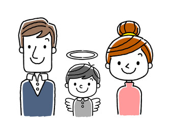 3人家族：子供と死別
