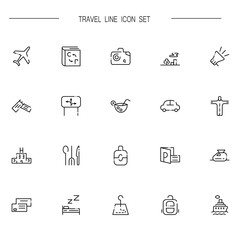 Travel icon or logo set for web design
