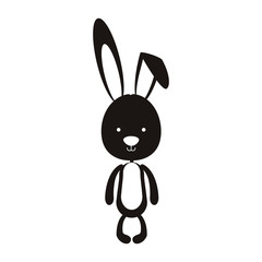 black silhouette of skinny rabbit vector illustration
