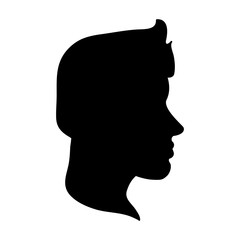 Man head profile silhouette icon. Male avatar person and people theme. Isolated design. Vector illustration