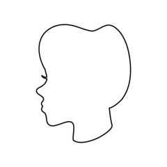 Woman head profile icon. Female avatar person and people theme. Isolated design. Vector illustration