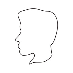 Man head profile icon. Male avatar person and people theme. Isolated design. Vector illustration