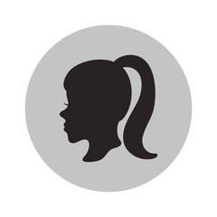 Woman head profile inside circle icon. Female avatar person and people theme. Isolated design. Vector illustration