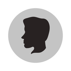 Man head profile silhouette icon. Male avatar person and people theme. Isolated design. Vector illustration