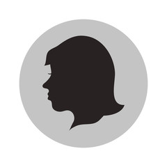 Woman head profile inside circle icon. Female avatar person and people theme. Isolated design. Vector illustration