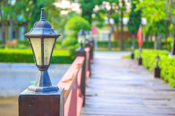 Lamp in the public park or garden.