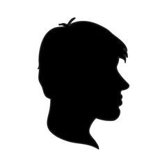 Man head profile silhouette icon. Male avatar person and people theme. Isolated design. Vector illustration