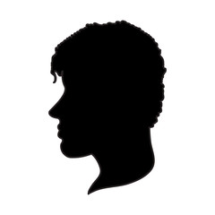 Man head profile silhouette icon. Male avatar person and people theme. Isolated design. Vector illustration