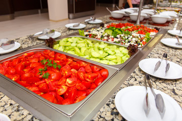 Salad selection in a hotel restaurant