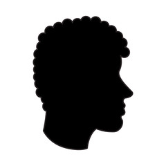 Man head profile silhouette icon. Male avatar person and people theme. Isolated design. Vector illustration