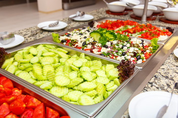 Salad selection in a hotel restaurant