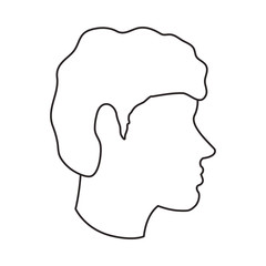 Man head profile icon. Male avatar person and people theme. Isolated design. Vector illustration