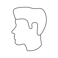 Man head profile icon. Male avatar person and people theme. Isolated design. Vector illustration
