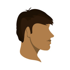 Man head profile icon. Male avatar person and people theme. Isolated design. Vector illustration