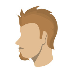 Man head profile icon. Male avatar person and people theme. Isolated design. Vector illustration