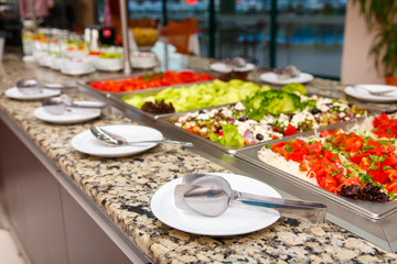 Salad selection in a hotel restaurant