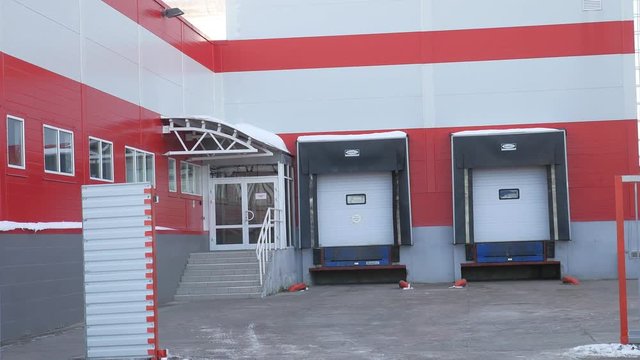 building store supermarket door for loading goods, garage