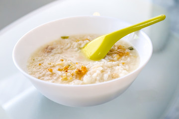 Soft-boiled rice, Thai food style.