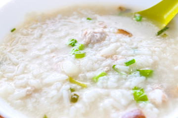 Soft-boiled rice, Thai food style.