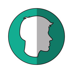 Man head profile icon. Male avatar person and people theme. Isolated design. Vector illustration