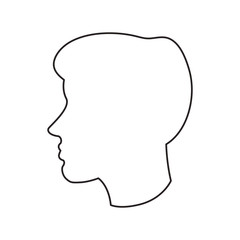 Man head profile icon. Male avatar person and people theme. Isolated design. Vector illustration