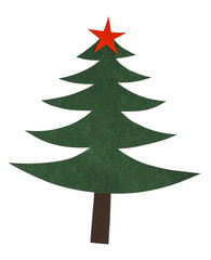 Christmas pine tree. White isolated