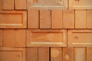 Background and texture on pattern Earthenware brick tiles
