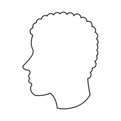 Man head profile icon. Male avatar person and people theme. Isolated design. Vector illustration