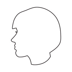 Man head profile icon. Male avatar person and people theme. Isolated design. Vector illustration