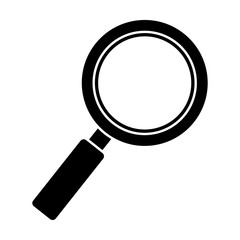 black silhouette of magnifying glass vector illustration