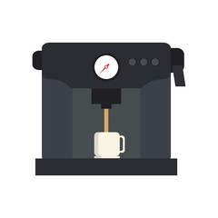 Coffee machine icon. Coffee time drink breakfast and beverage theme. Isolated design. Vector illustration