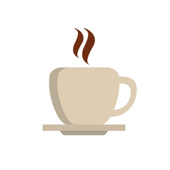 Coffee cup icon. Coffee time drink breakfast and beverage theme. Isolated design. Vector illustration