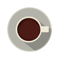 Coffee cup icon. Coffee time drink breakfast and beverage theme. Isolated design. Vector illustration