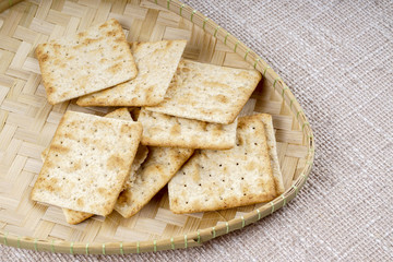Sweet biscuit on wooden table 