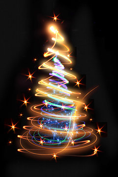 christmas tree in the dark