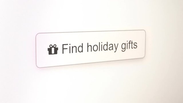 Find Holiday Gifts button for your Christmas shopping sales videos, several button colors on dark and light background