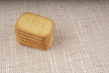 Sweet biscuit on wooden table 