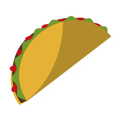 Taco food icon. Mexican culture tourism landmark and latin theme. Isolated design. Vector illustration