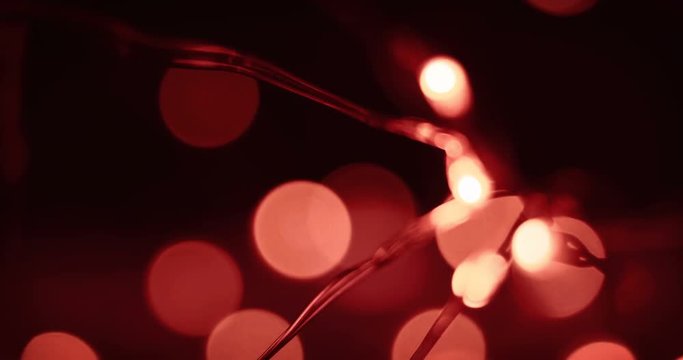 Close-up of christmas lights with bokeh background