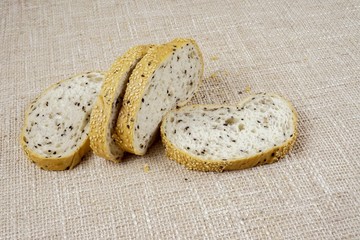 Fresh whole grain cut into slices
