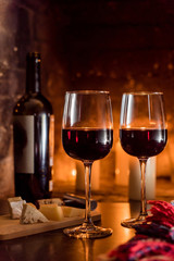 wine and a fire