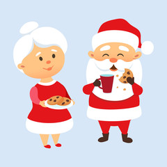Obraz na płótnie Canvas Santa eating cookies
