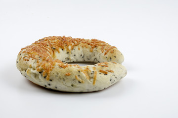 sweet bread with raisin isolated on whie