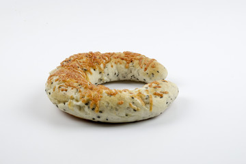 sweet bread with raisin isolated on whie