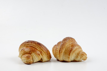 sweet bread with raisin isolated on whie