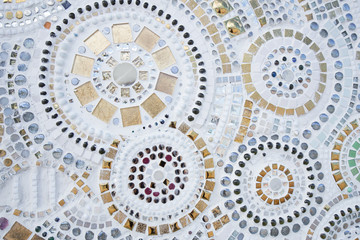 ceramic glass wall background at wat phra that pha son kaew. tem