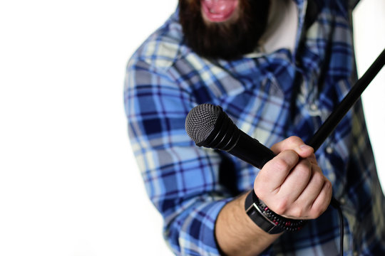 microphone on stage hand hold