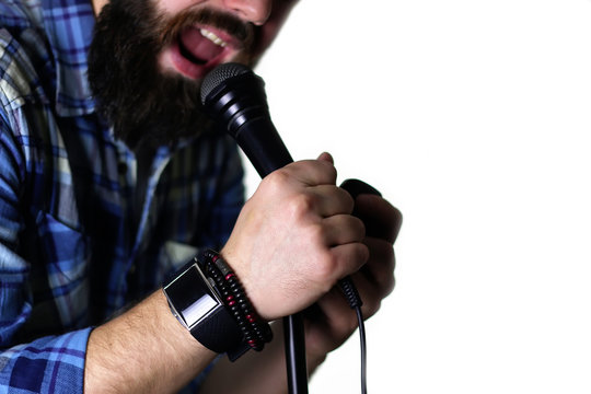 microphone on stage hand hold