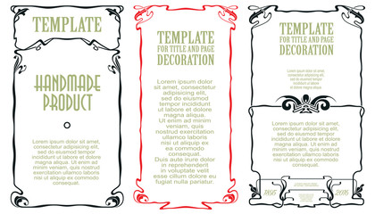 Vector template advertisements, invitations or other flyer