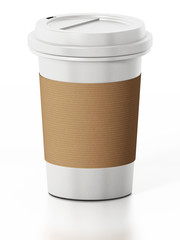 Coffee cup isolated on white background. 3D illustration